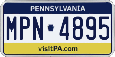 PA license plate MPN4895
