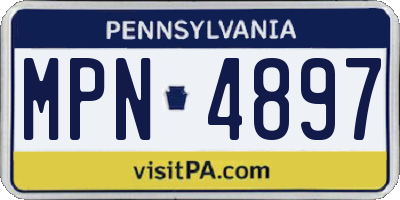PA license plate MPN4897