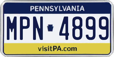 PA license plate MPN4899