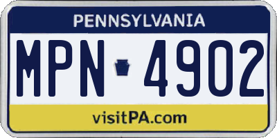 PA license plate MPN4902