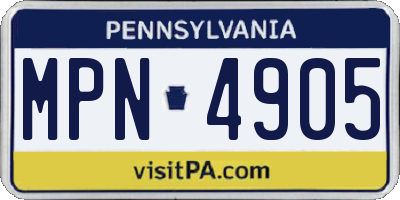 PA license plate MPN4905