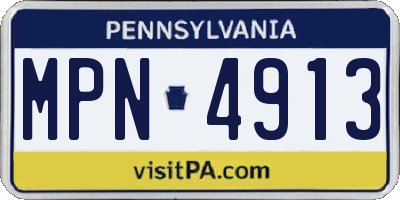 PA license plate MPN4913