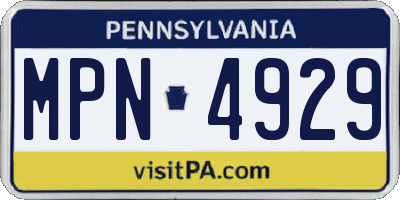 PA license plate MPN4929