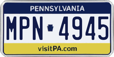PA license plate MPN4945