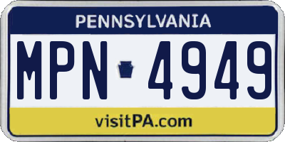 PA license plate MPN4949