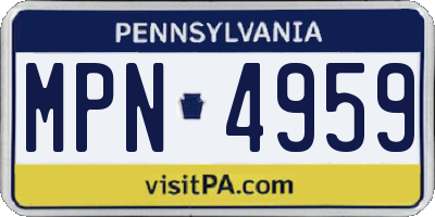 PA license plate MPN4959