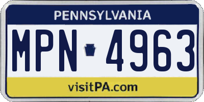 PA license plate MPN4963