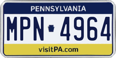 PA license plate MPN4964