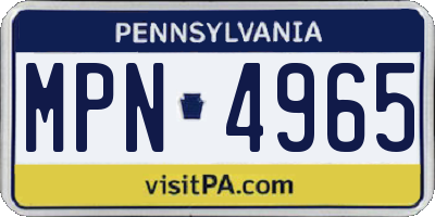 PA license plate MPN4965