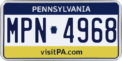 PA license plate MPN4968