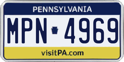 PA license plate MPN4969