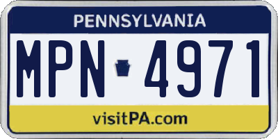PA license plate MPN4971