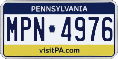 PA license plate MPN4976