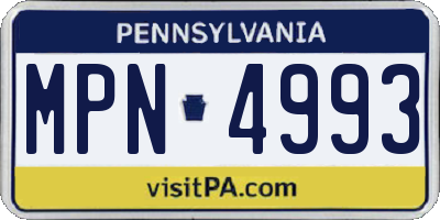PA license plate MPN4993