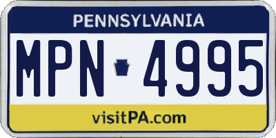 PA license plate MPN4995