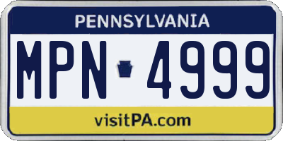 PA license plate MPN4999