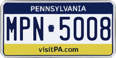 PA license plate MPN5008