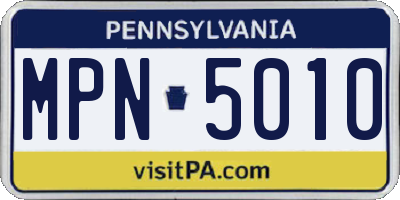 PA license plate MPN5010