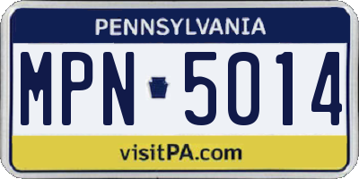 PA license plate MPN5014