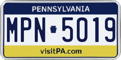 PA license plate MPN5019