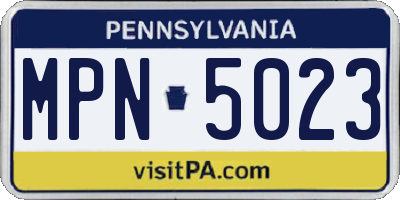 PA license plate MPN5023