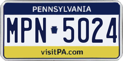PA license plate MPN5024