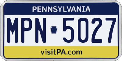 PA license plate MPN5027