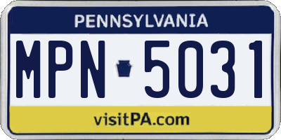 PA license plate MPN5031