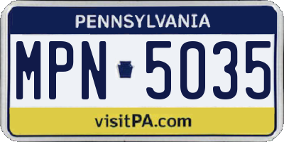 PA license plate MPN5035