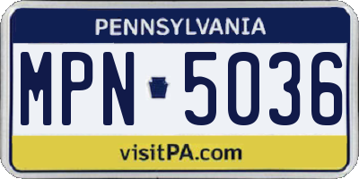 PA license plate MPN5036