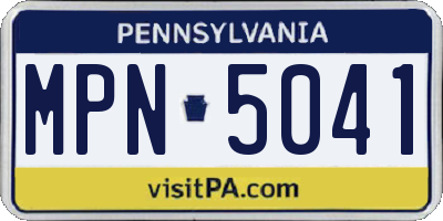 PA license plate MPN5041
