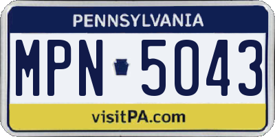 PA license plate MPN5043