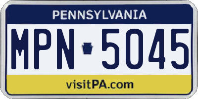 PA license plate MPN5045