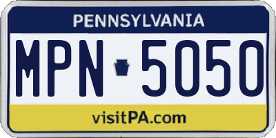 PA license plate MPN5050