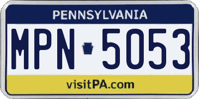 PA license plate MPN5053