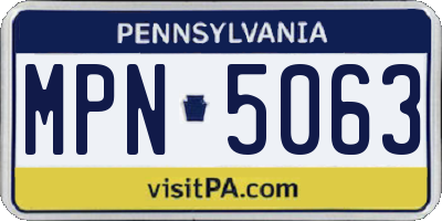 PA license plate MPN5063