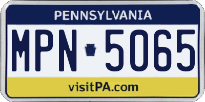 PA license plate MPN5065