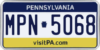 PA license plate MPN5068