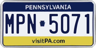 PA license plate MPN5071