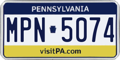 PA license plate MPN5074