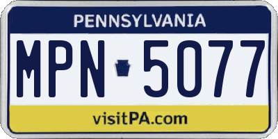 PA license plate MPN5077