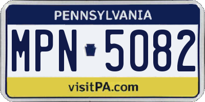 PA license plate MPN5082