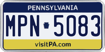 PA license plate MPN5083