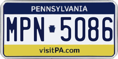 PA license plate MPN5086