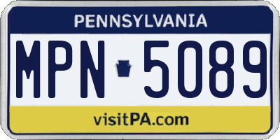 PA license plate MPN5089