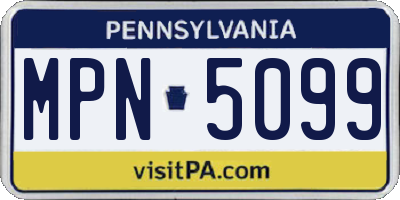 PA license plate MPN5099