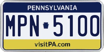 PA license plate MPN5100