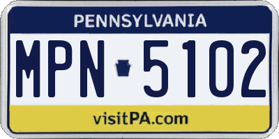 PA license plate MPN5102