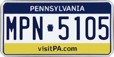 PA license plate MPN5105