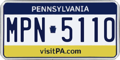 PA license plate MPN5110